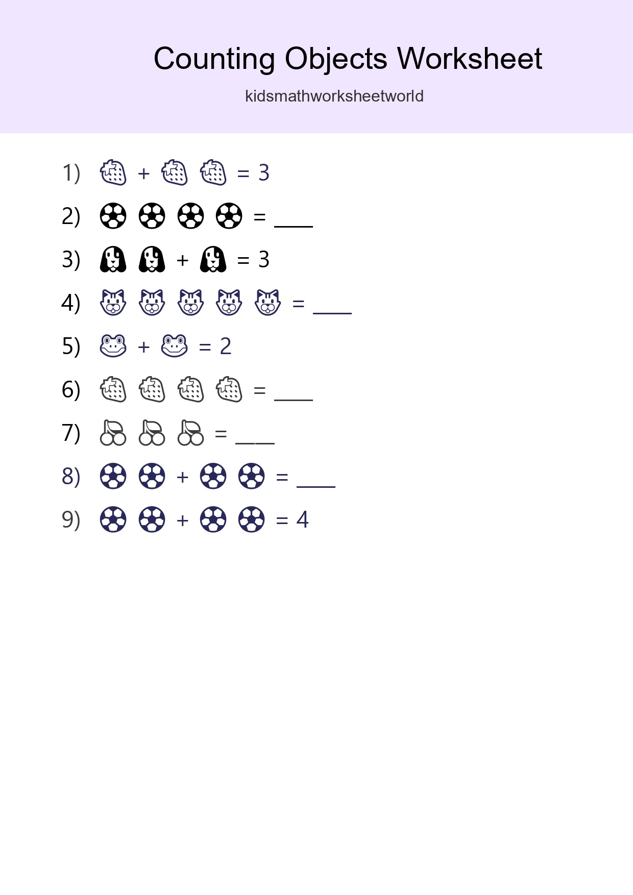 Free Counting Objects Worksheet For Pre-K - Part 113