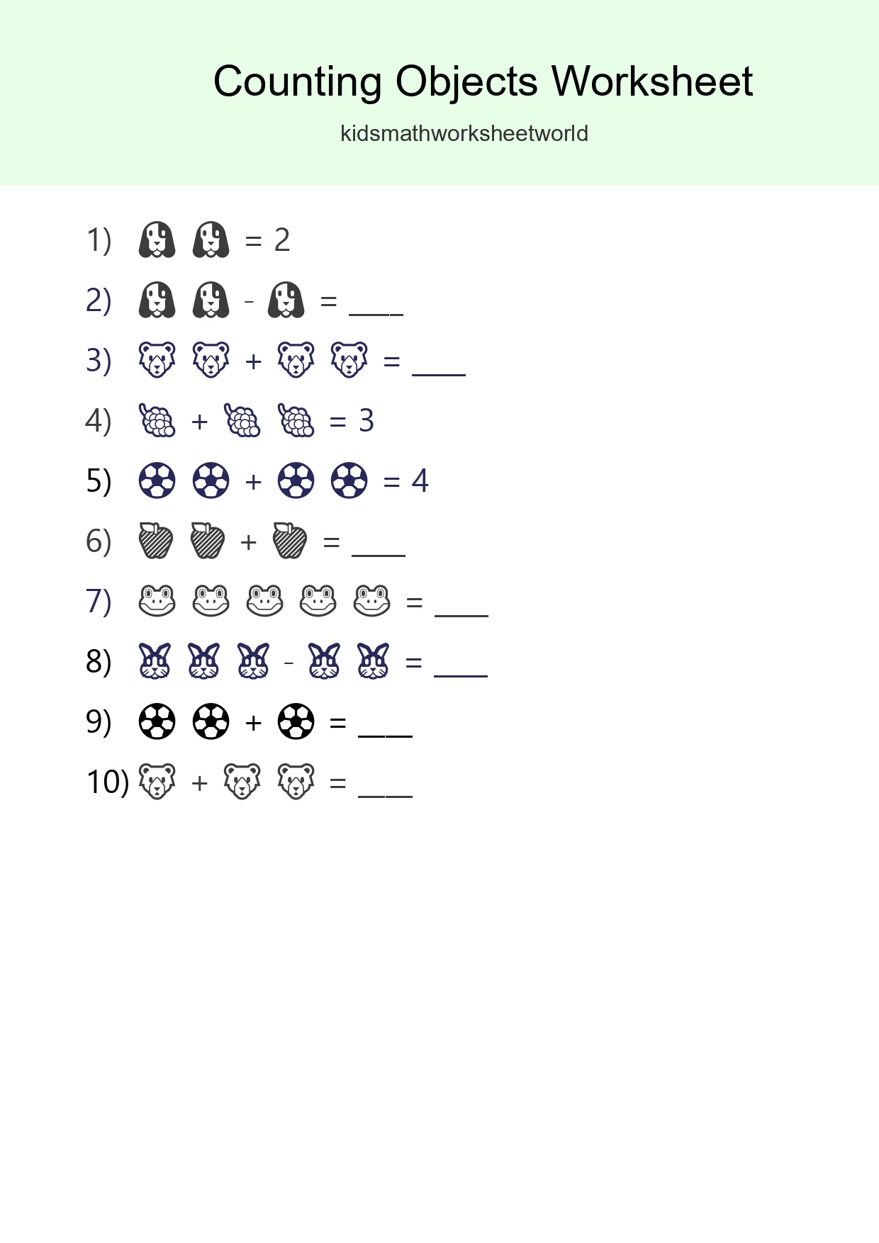 Free Counting Objects Worksheet For Pre-K - Part 157