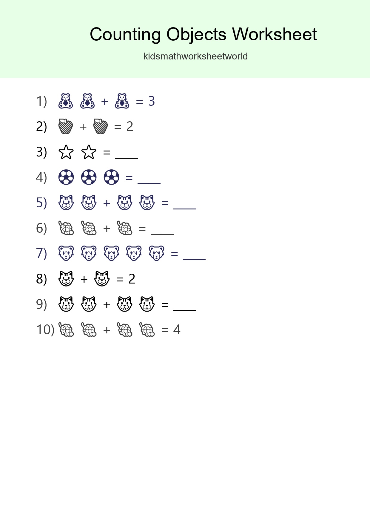 Free Counting Objects Worksheet For Pre-K - Part 168