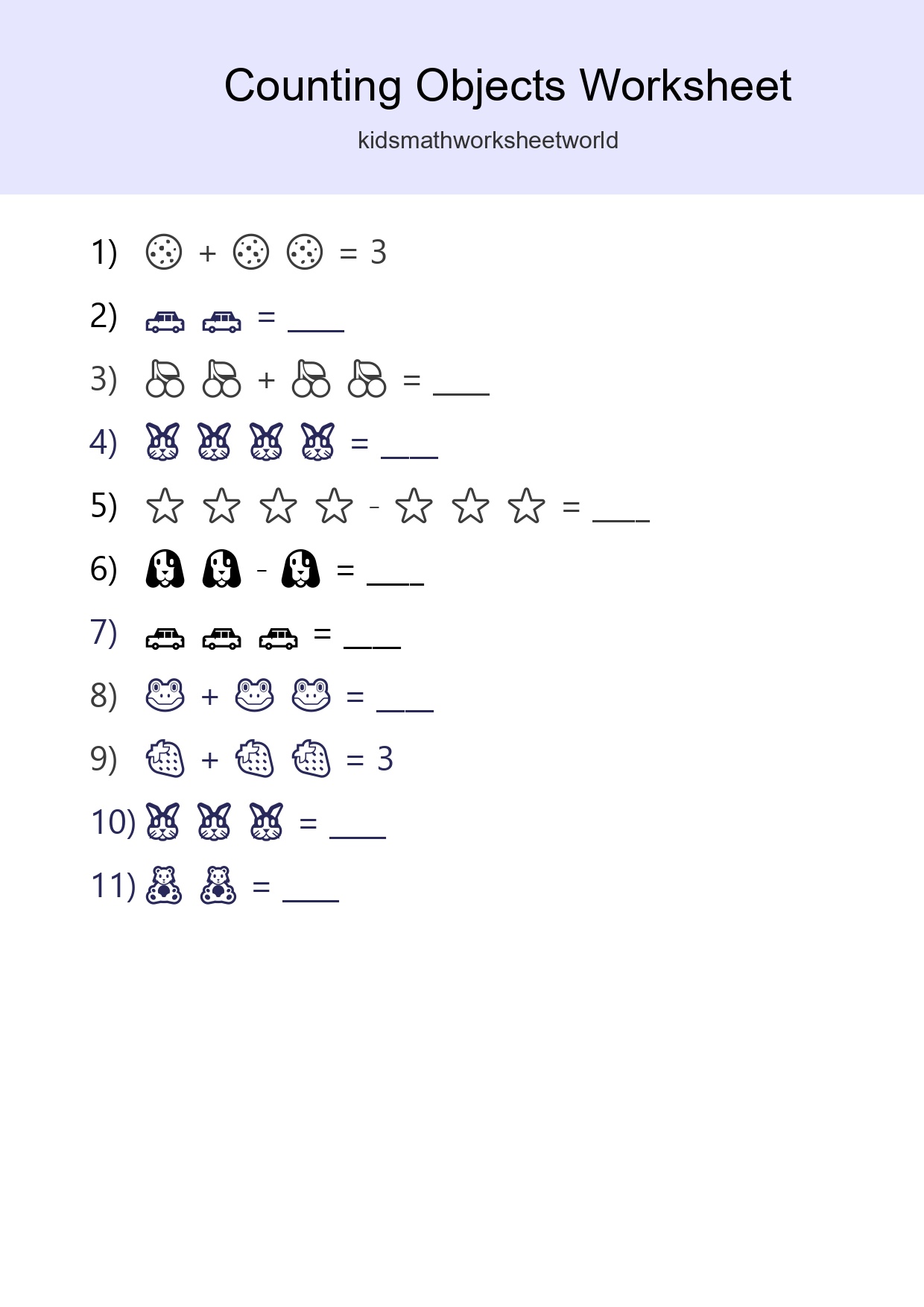 Free Counting Objects Worksheet For Pre-K - Part 25