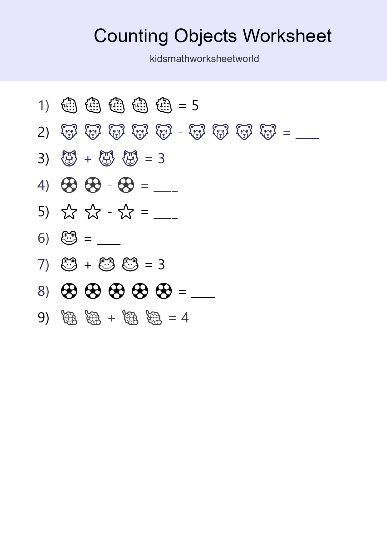 Free Counting Objects Worksheet For Pre-K - Part 36