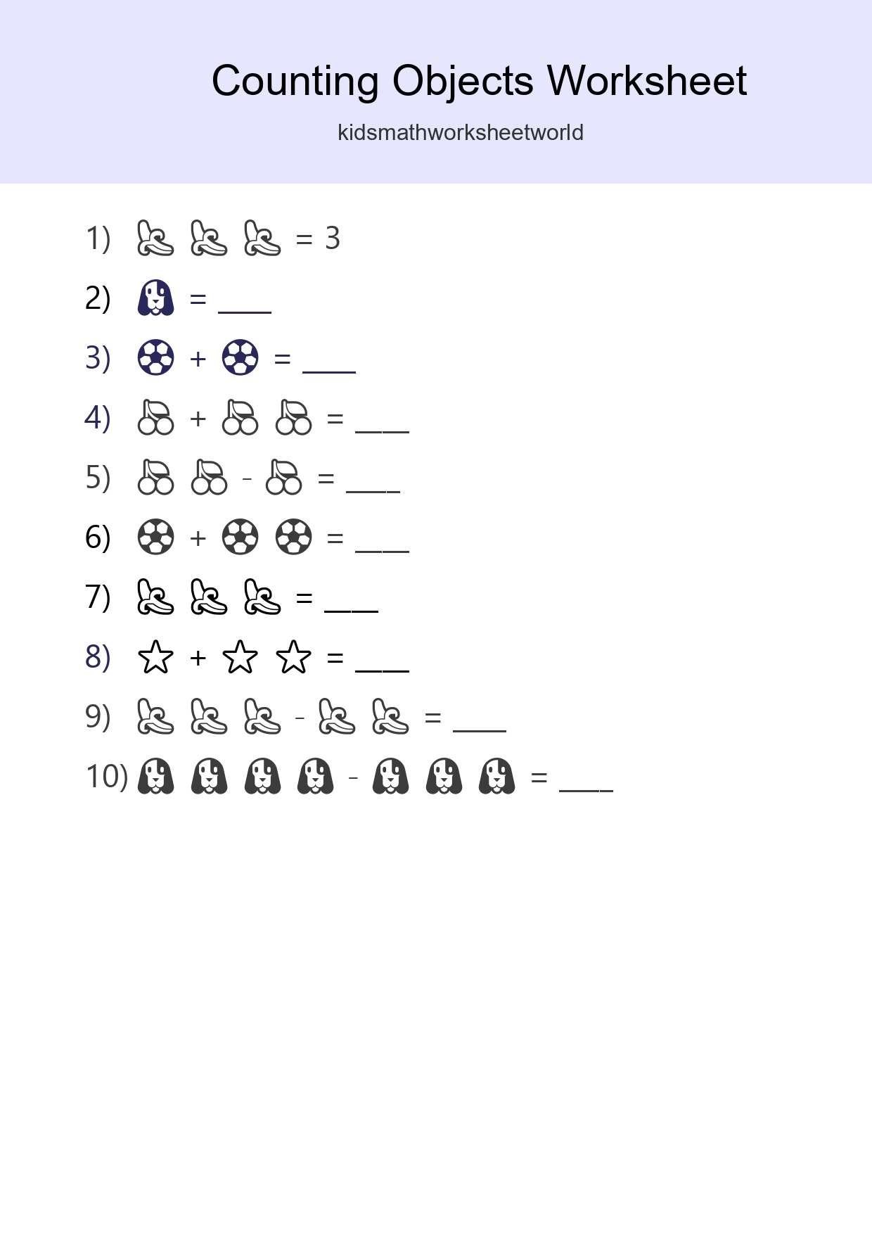 Free Counting Objects Worksheet For Pre-K Printable - Part 80