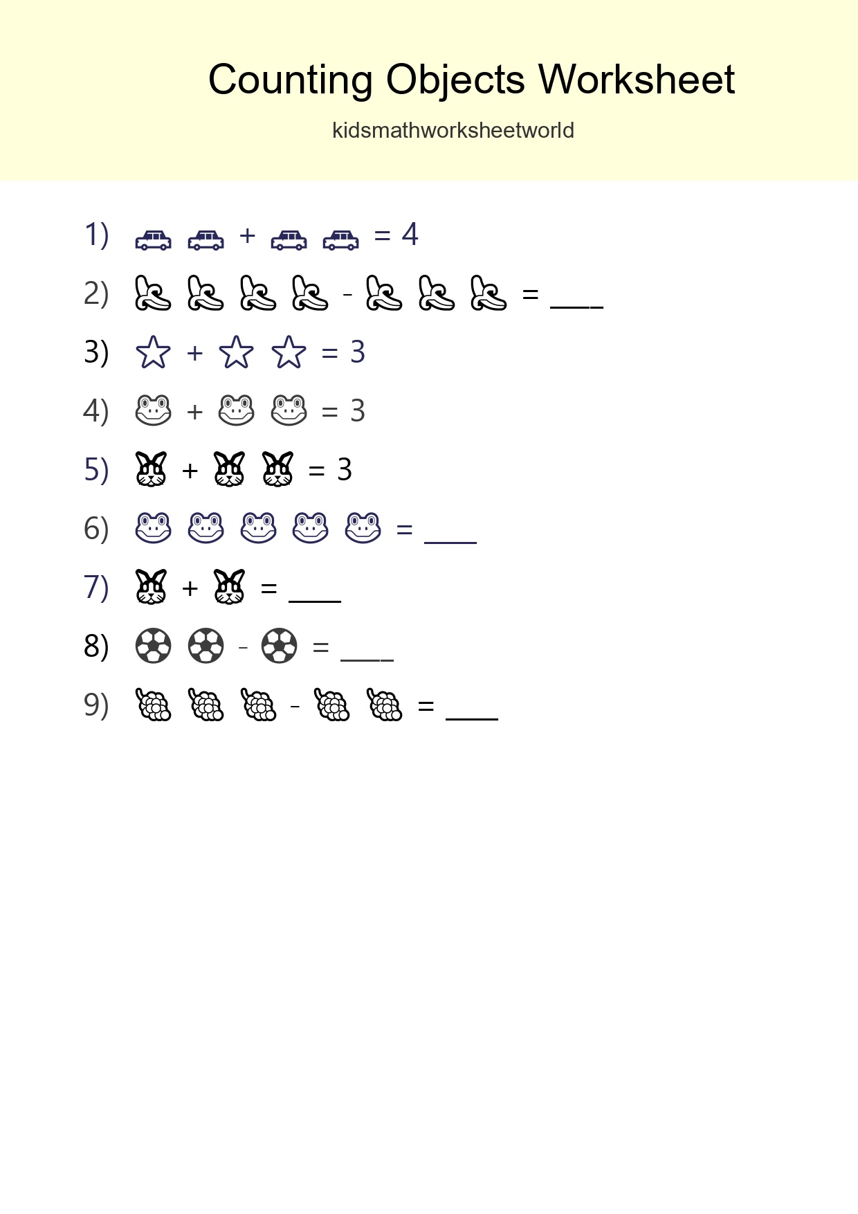 Pre-K Count The Objects Worksheet - Part 102