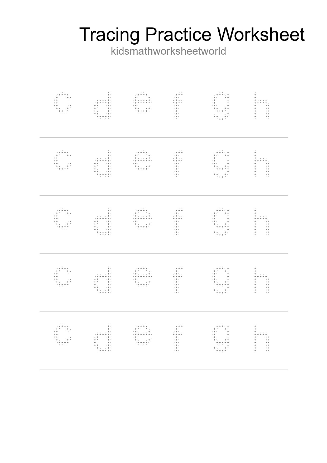 Printable Tracing Worksheet For Kids - Part 120