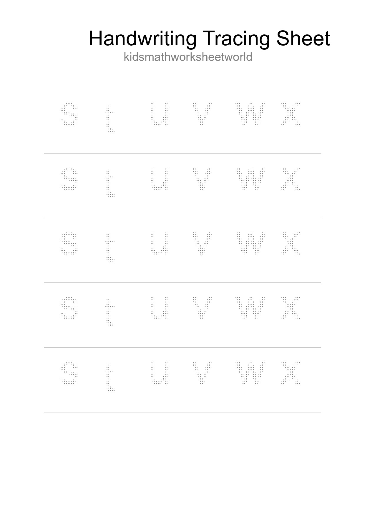 Printable Tracing Worksheet For Kids - Part 142