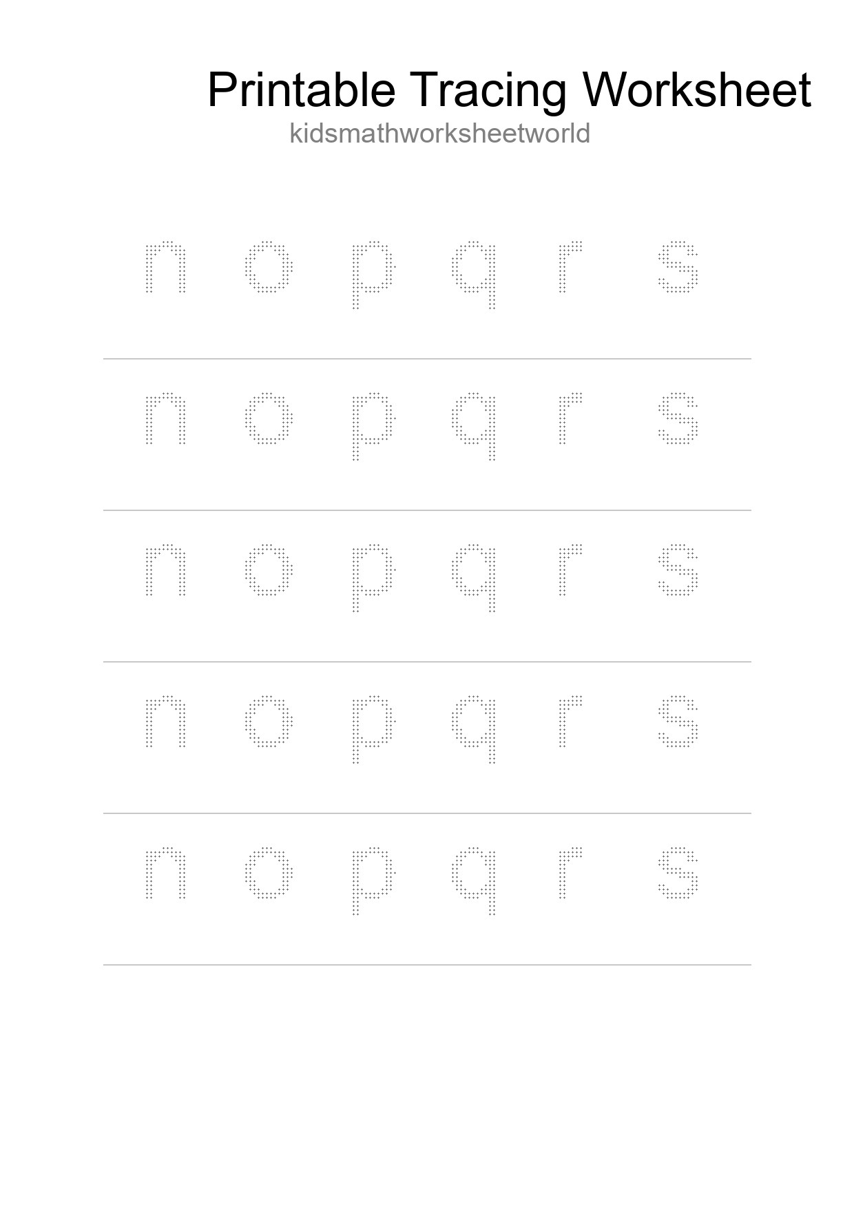 Printable Tracing Worksheet For Kids - Part 197