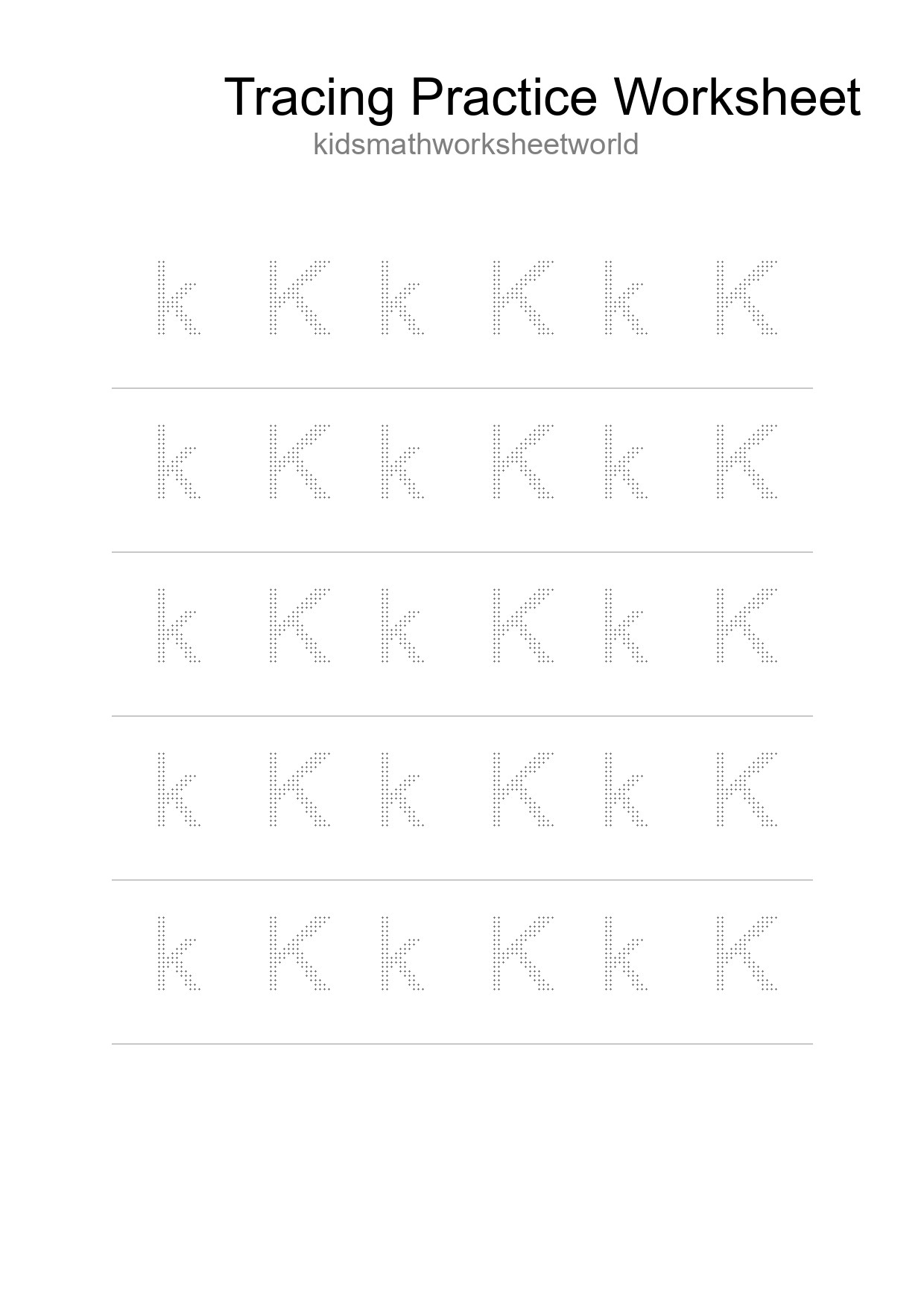 Printable Tracing Worksheet For Kids - Part 285