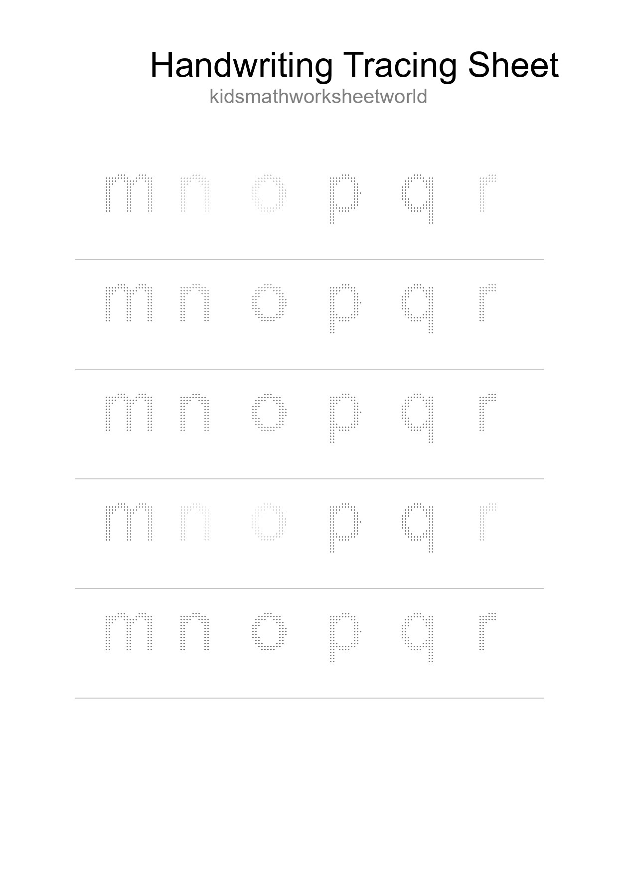 Printable Tracing Worksheet For Kids - Part 296